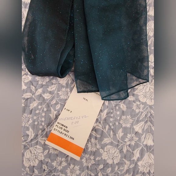 NWT Teal Shimmer Wrap - Picture 2 of 6
